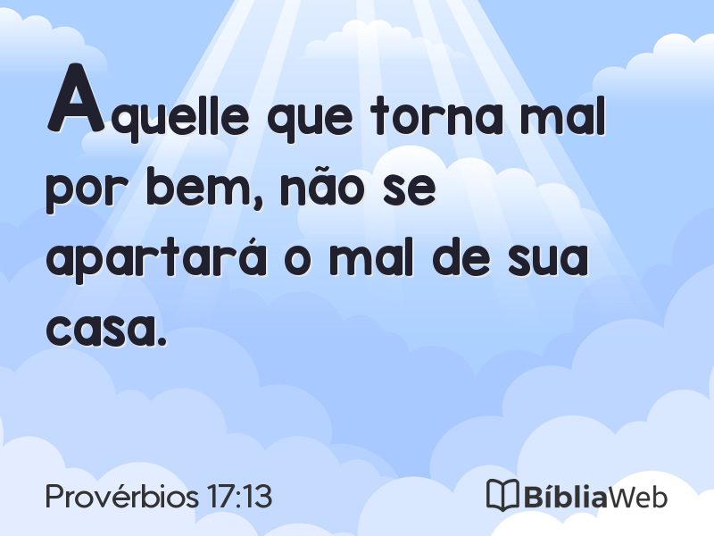 Provérbios 17:13 em imagem para compartilhar