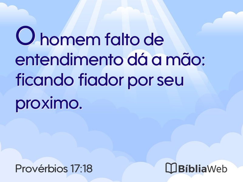 Provérbios 17:18 em imagem para compartilhar