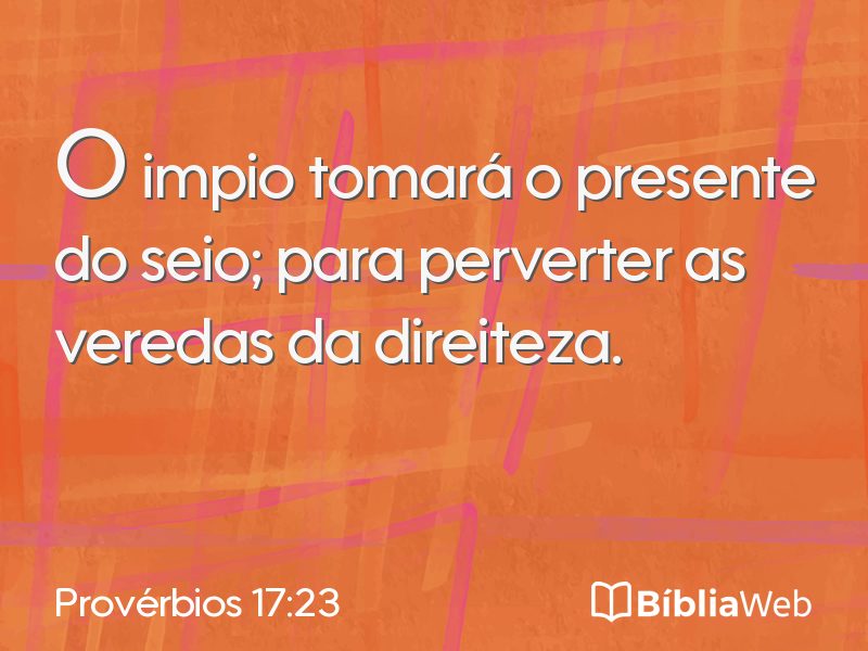 Provérbios 17:23 em imagem para compartilhar