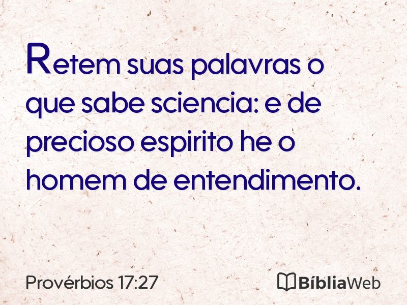 Provérbios 17:27 em imagem para compartilhar