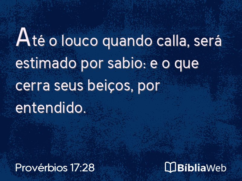 Provérbios 17:28 em imagem para compartilhar