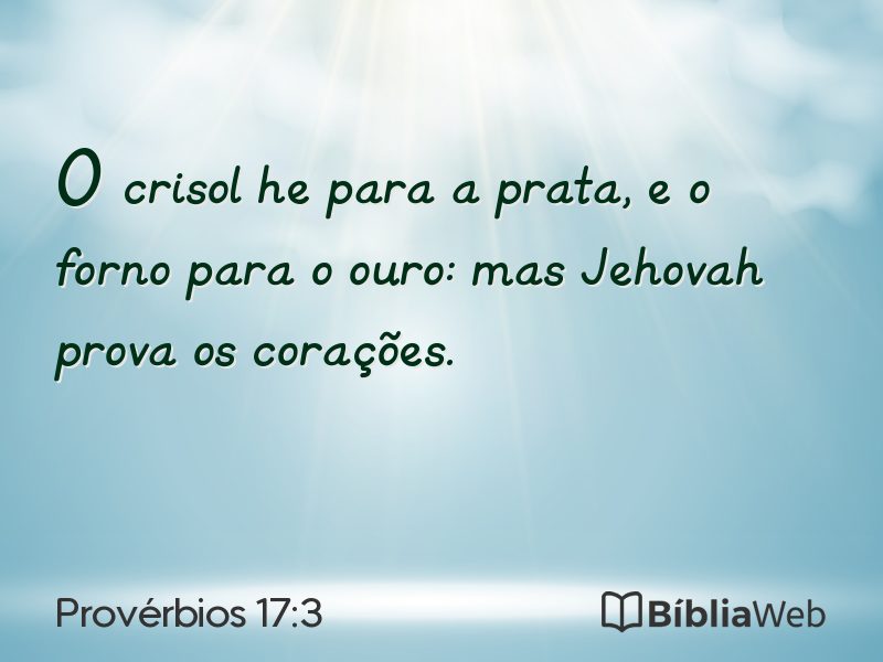 Provérbios 17:3 em imagem para compartilhar