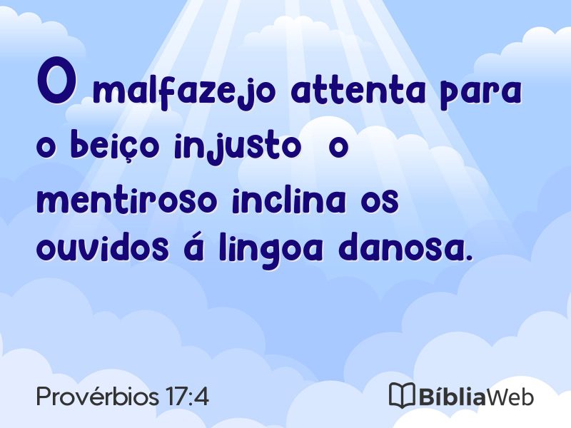Provérbios 17:4 em imagem para compartilhar