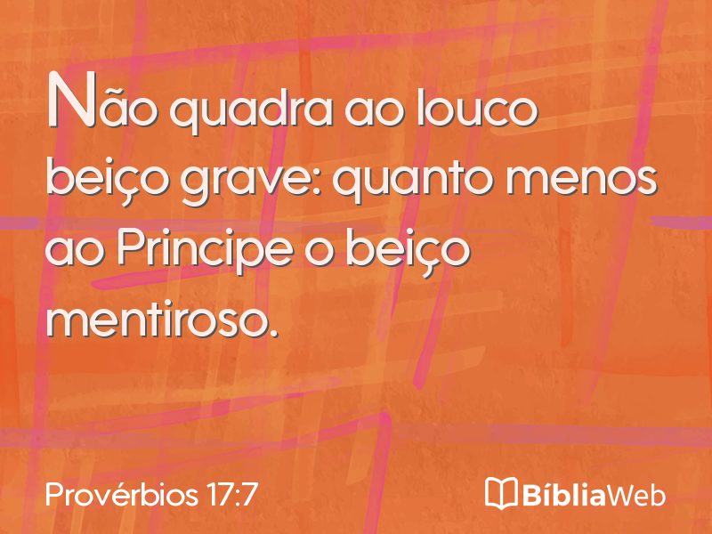 Provérbios 17:7 em imagem para compartilhar