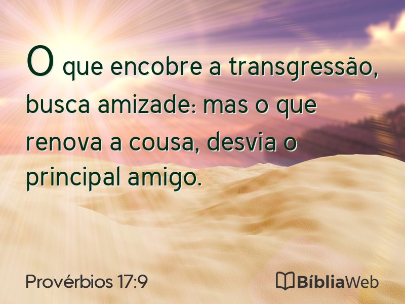 Provérbios 17:9 em imagem para compartilhar