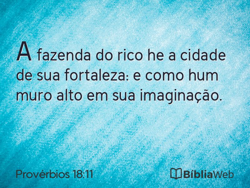 Provérbios 18:11 em imagem para compartilhar