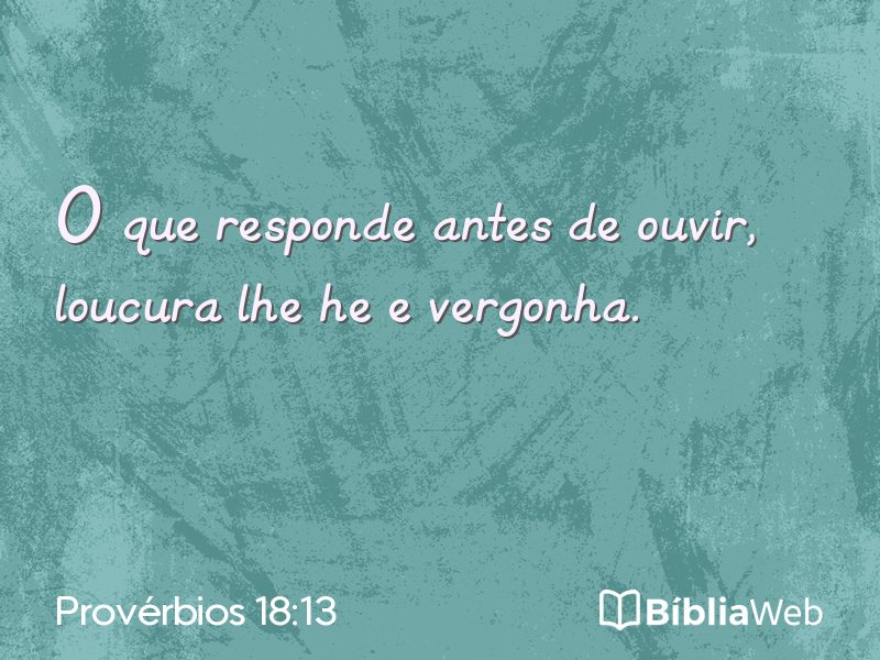Provérbios 18:13 em imagem para compartilhar