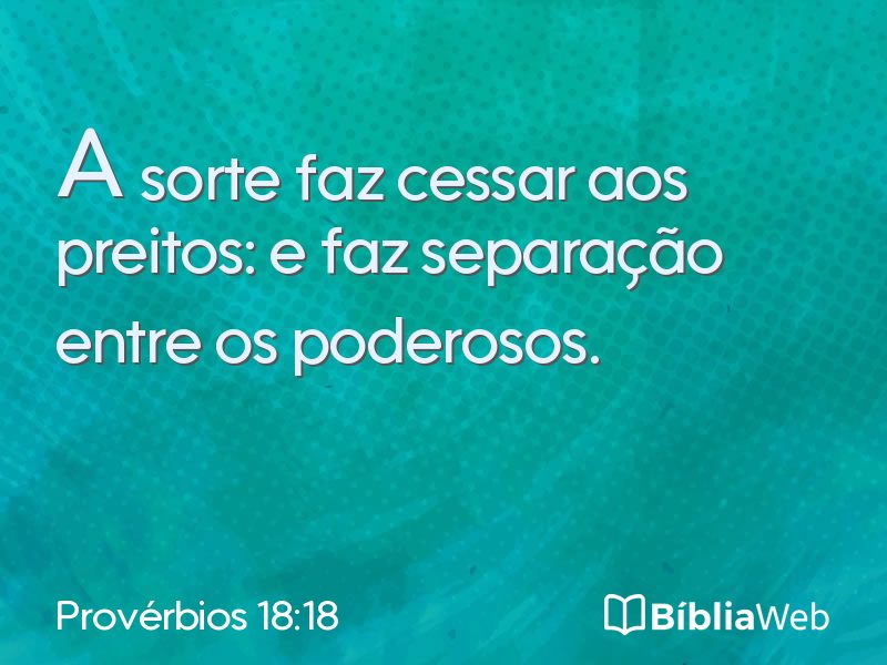 Provérbios 18:18 em imagem para compartilhar