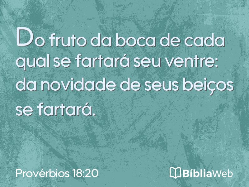 Provérbios 18:20 em imagem para compartilhar