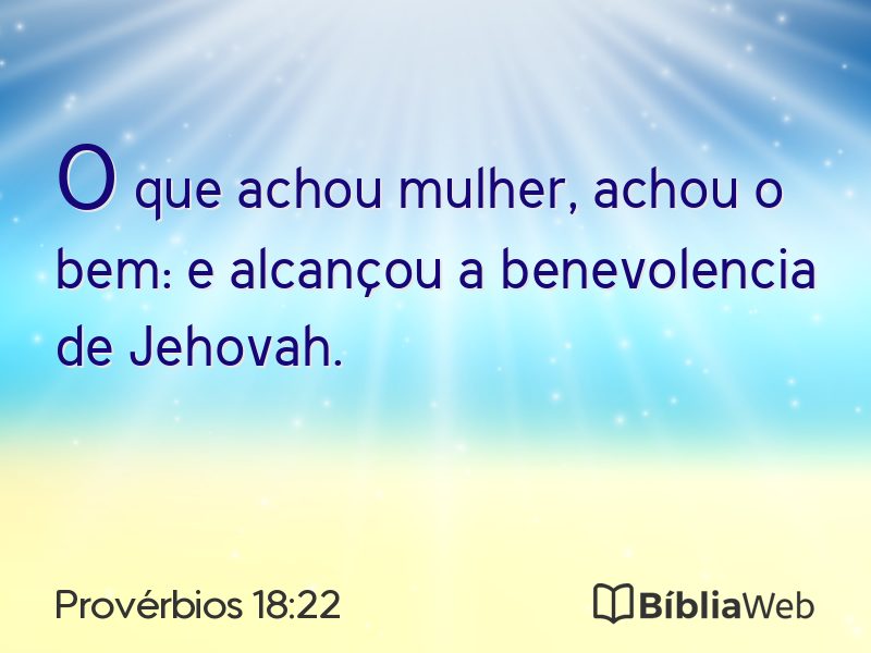 Provérbios 18:22 em imagem para compartilhar