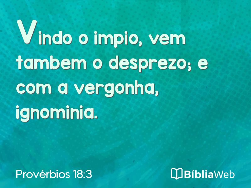 Provérbios 18:3 em imagem para compartilhar