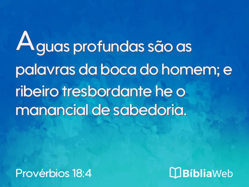 Provérbios 18:4 em imagem para compartilhar