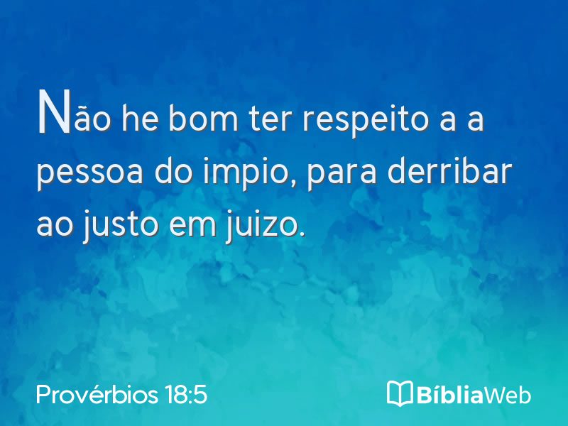 Provérbios 18:5 em imagem para compartilhar