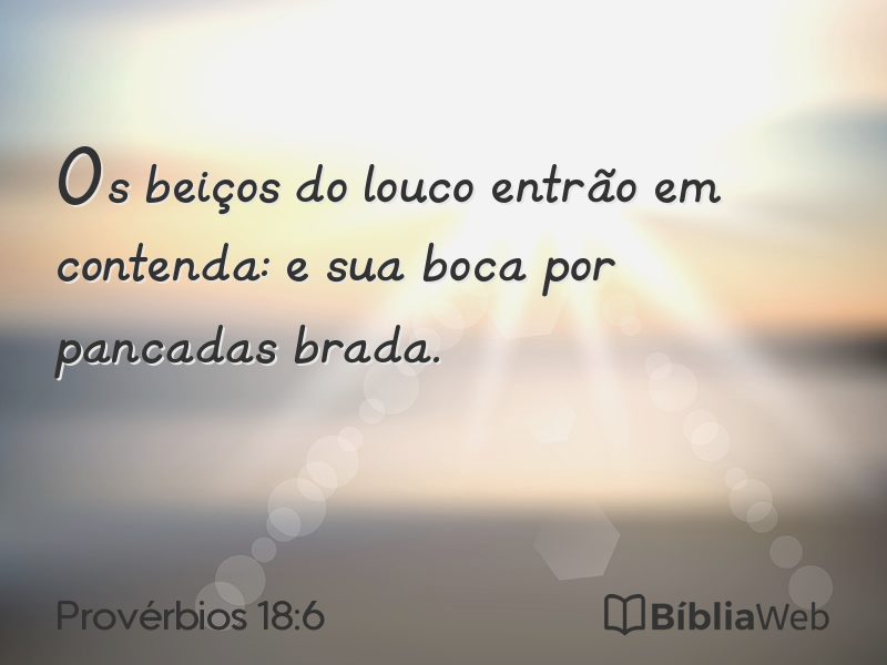 Provérbios 18:6 em imagem para compartilhar