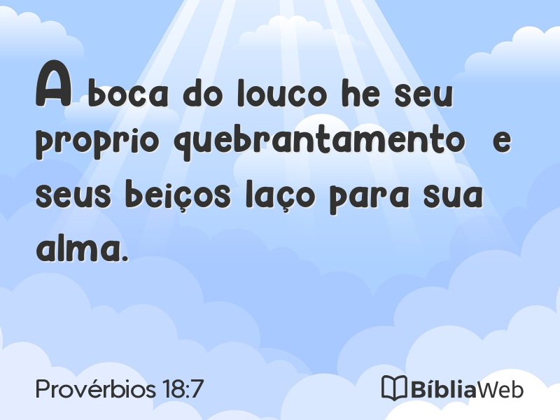 Provérbios 18:7 em imagem para compartilhar