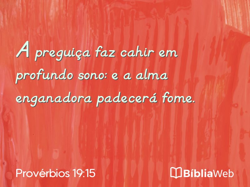 Provérbios 19:15 em imagem para compartilhar