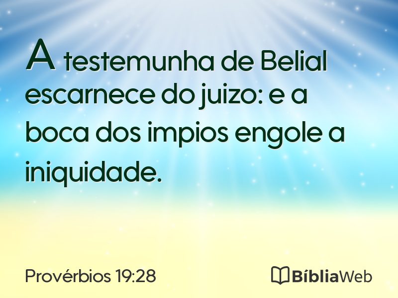 Provérbios 19:28 em imagem para compartilhar