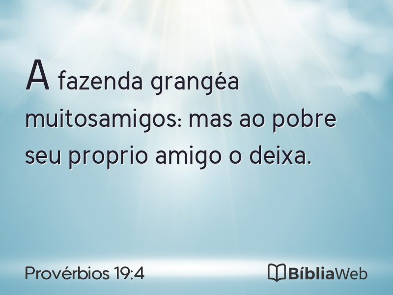 Provérbios 19:4 em imagem para compartilhar