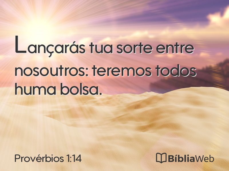 Provérbios 1:14 em imagem para compartilhar