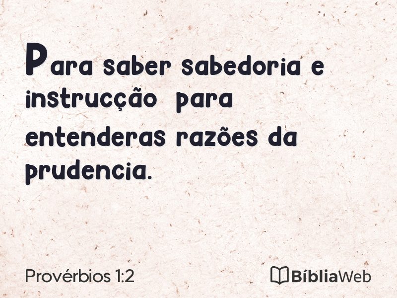 Provérbios 1:2 em imagem para compartilhar