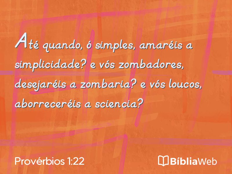 Provérbios 1:22 em imagem para compartilhar