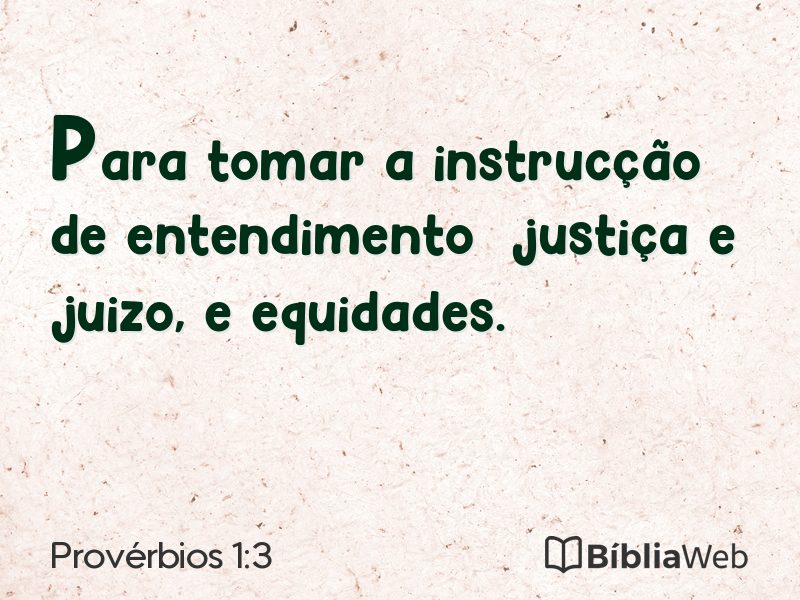 Provérbios 1:3 em imagem para compartilhar