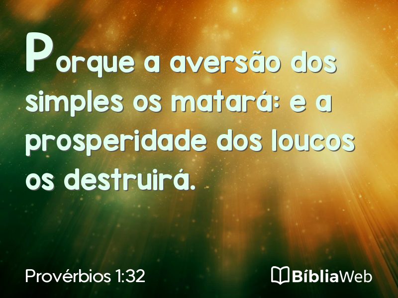 Provérbios 1:32 em imagem para compartilhar