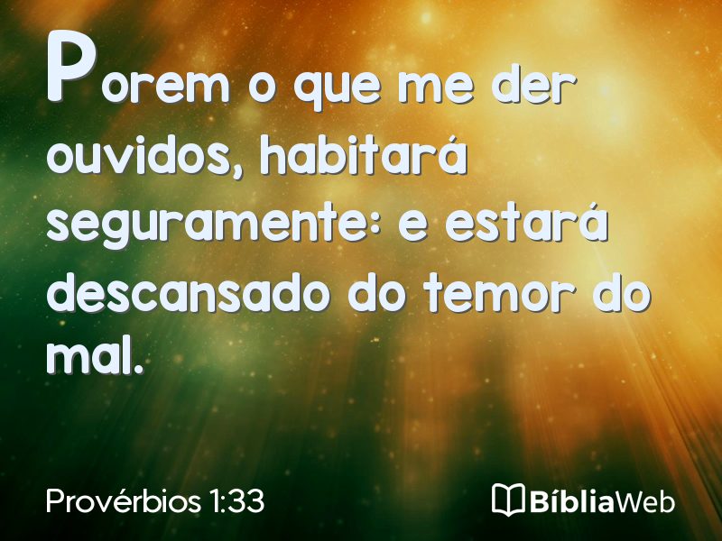 Provérbios 1:33 em imagem para compartilhar