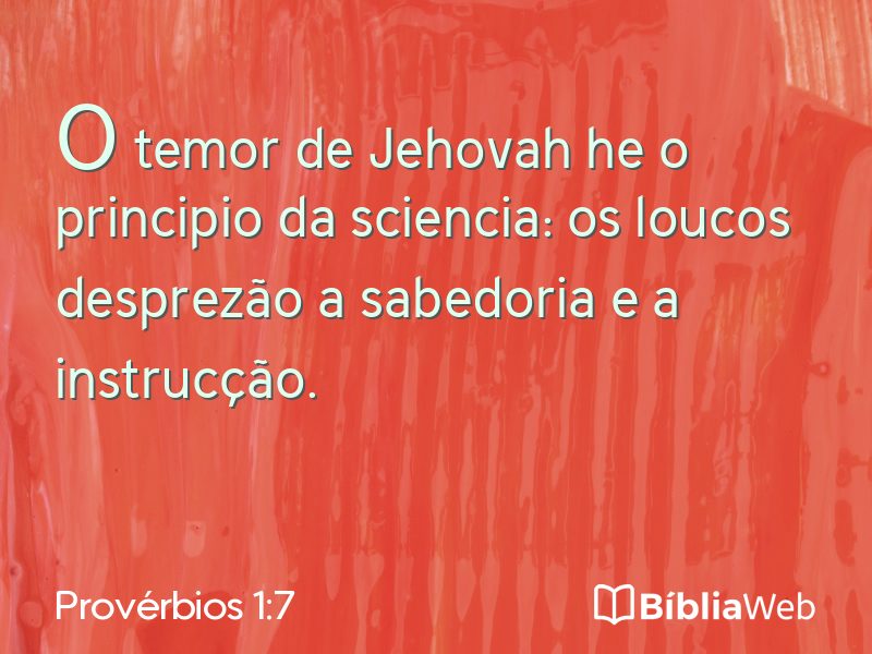 Provérbios 1:7 em imagem para compartilhar
