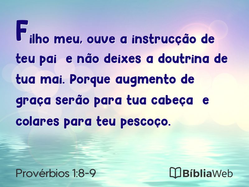 Provérbios 1:8-9 em imagem para compartilhar