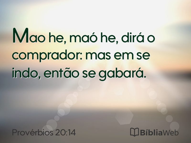 Provérbios 20:14 em imagem para compartilhar