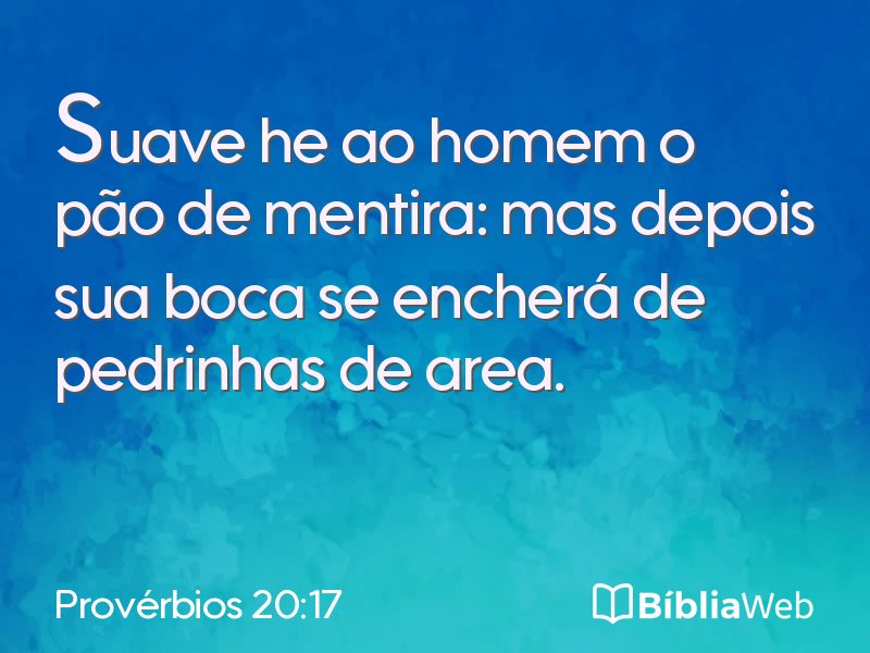 Provérbios 20:17 em imagem para compartilhar