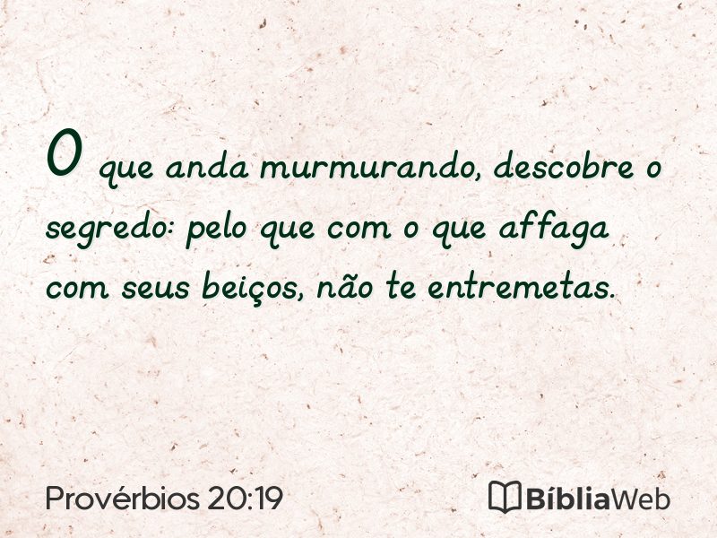 Provérbios 20:19 em imagem para compartilhar