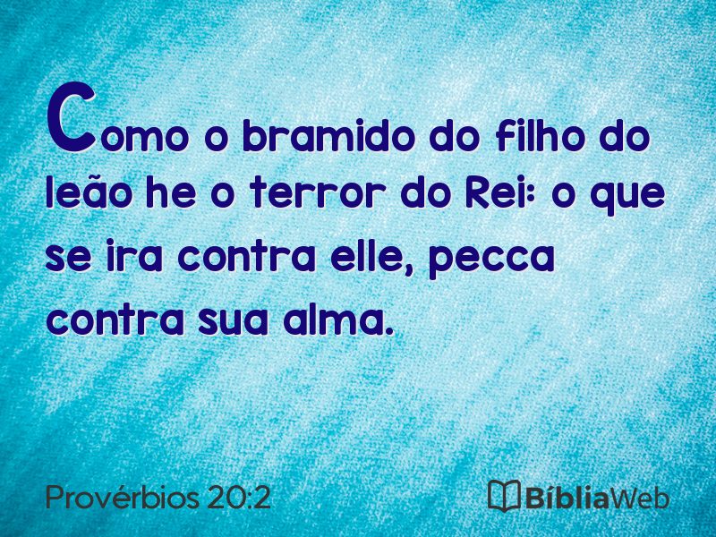 Provérbios 20:2 em imagem para compartilhar