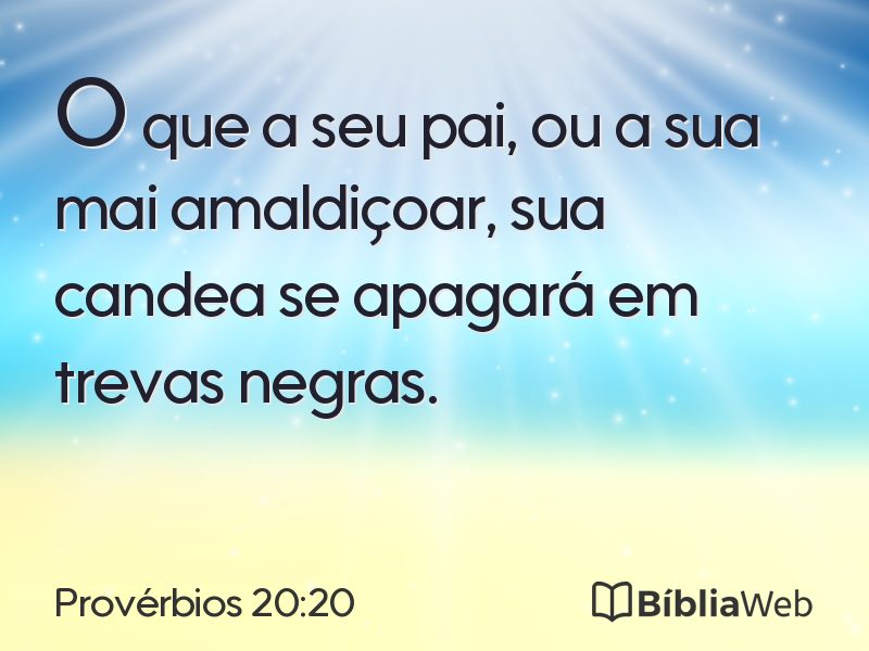 Provérbios 20:20 em imagem para compartilhar