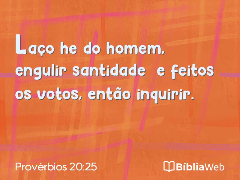 Provérbios 20:25 em imagem para compartilhar