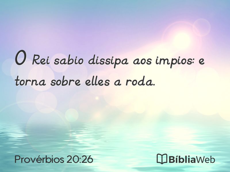 Provérbios 20:26 em imagem para compartilhar