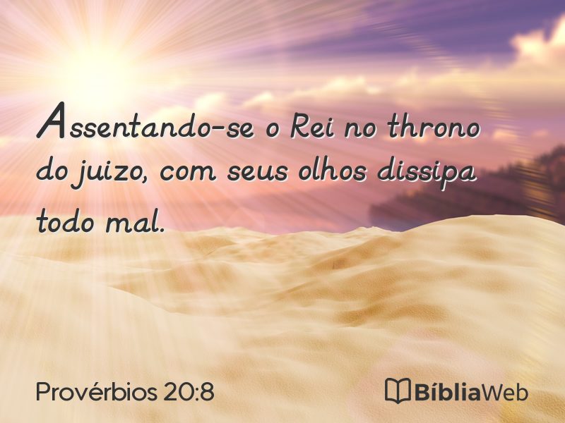 Provérbios 20:8 em imagem para compartilhar