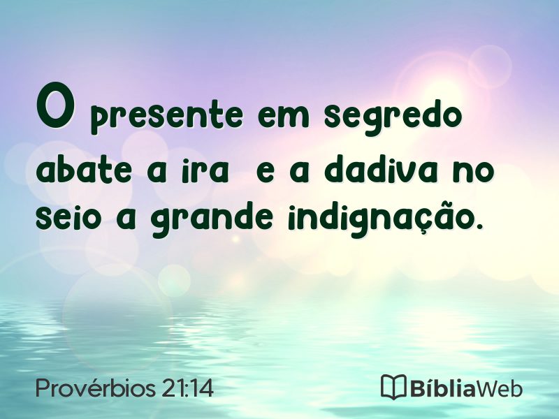 Provérbios 21:14 em imagem para compartilhar