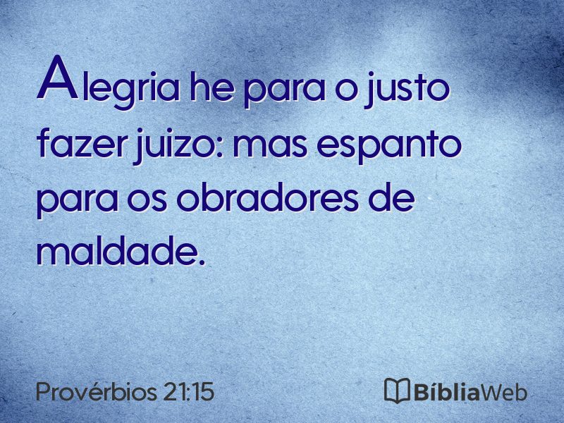 Provérbios 21:15 em imagem para compartilhar