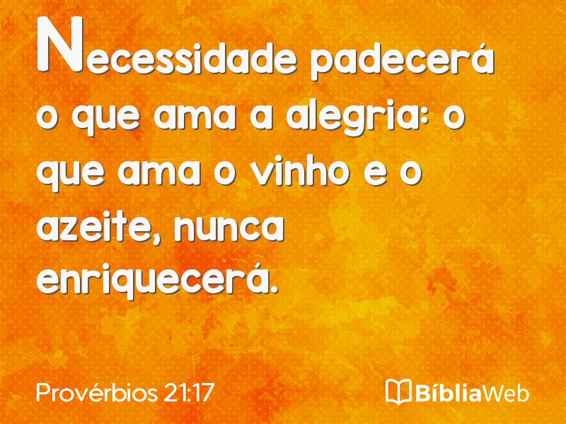 Provérbios 21:17 em imagem para compartilhar
