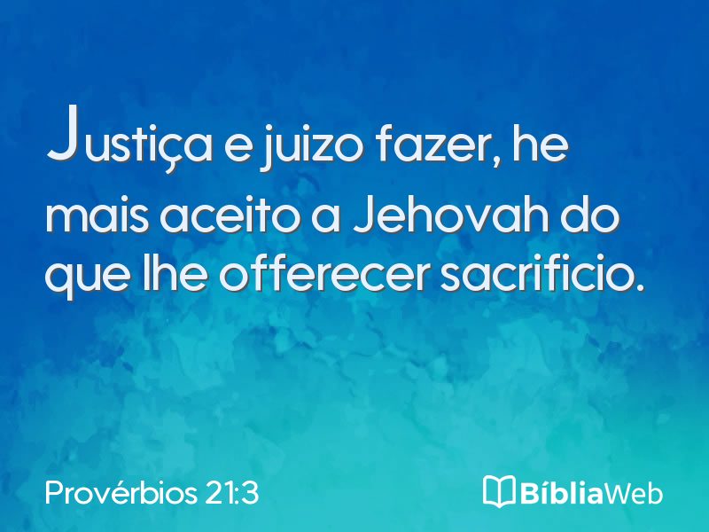 Provérbios 21:3 em imagem para compartilhar