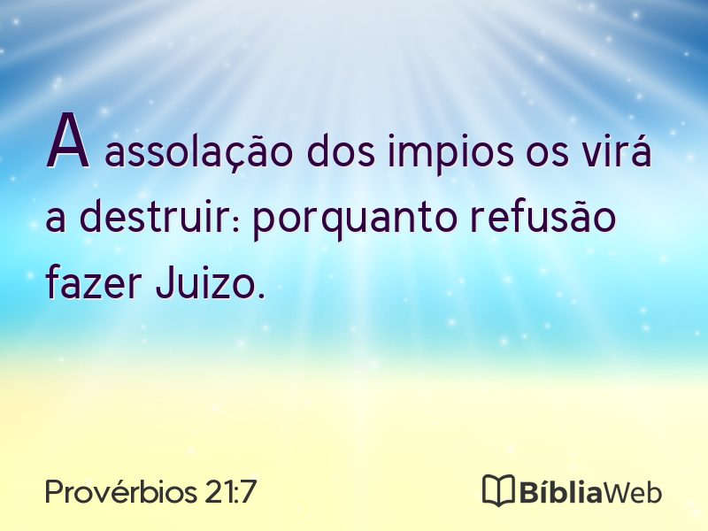 Provérbios 21:7 em imagem para compartilhar