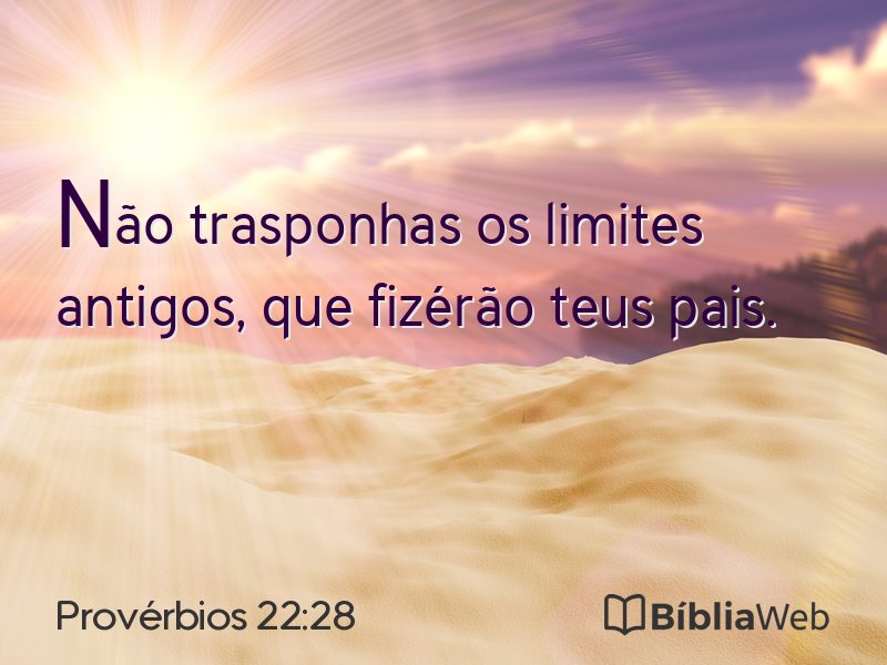 Provérbios 22:28 em imagem para compartilhar