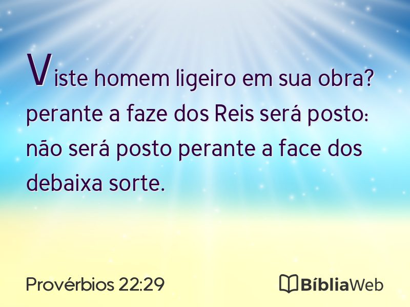 Provérbios 22:29 em imagem para compartilhar