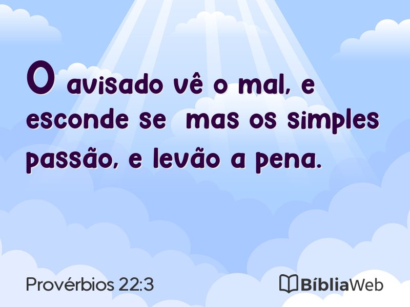 Provérbios 22:3 em imagem para compartilhar