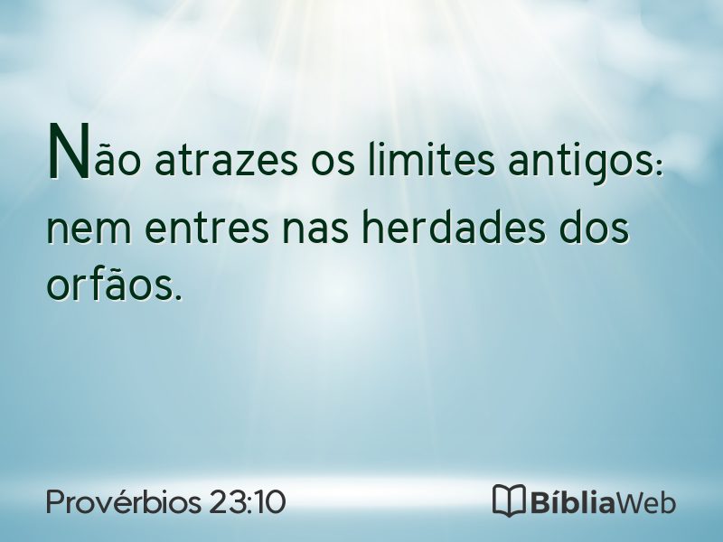 Provérbios 23:10 em imagem para compartilhar