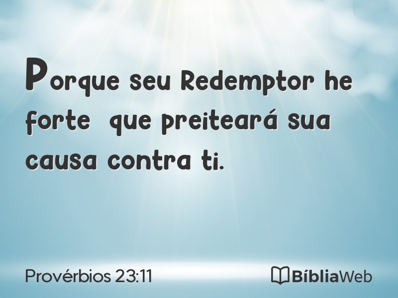 Provérbios 23:11 em imagem para compartilhar