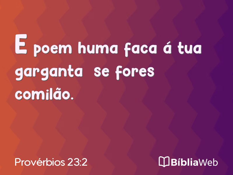 Provérbios 23:2 em imagem para compartilhar