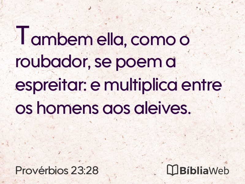 Provérbios 23:28 em imagem para compartilhar